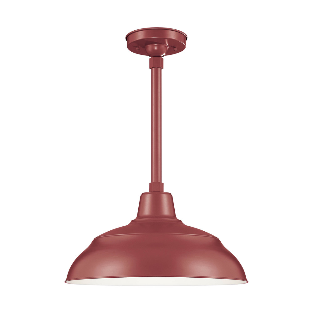 R Series 1-Light Warehouse Shade Satin Red