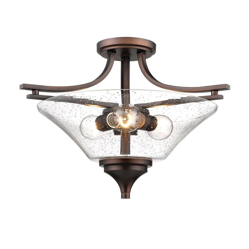 Natalie 3-Light Semi-Flush Ceiling Mount Rubbed Bronze