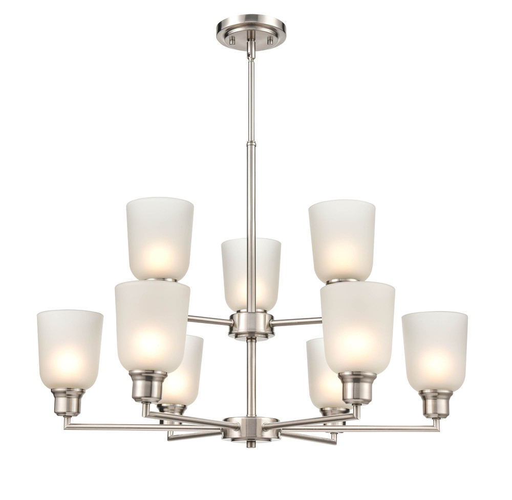 Amberle 9-Light Chandelier Ceiling Light Brushed Nickel