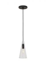 Visual Comfort & Co. Modern Collection SLPD280CB-L - Sean Lavin Lustra 1-light dimmable small accent pendant with nightshade black finish and glass shade