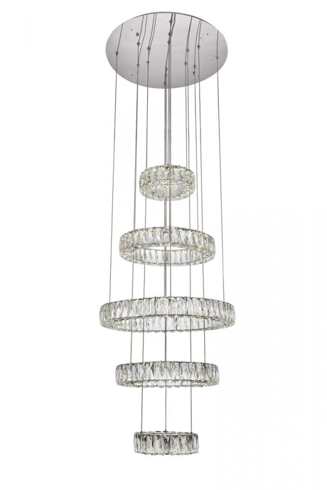 Monroe Integrated LED Chip Light Chrome Chandelier Clear Royal Cut Crystal