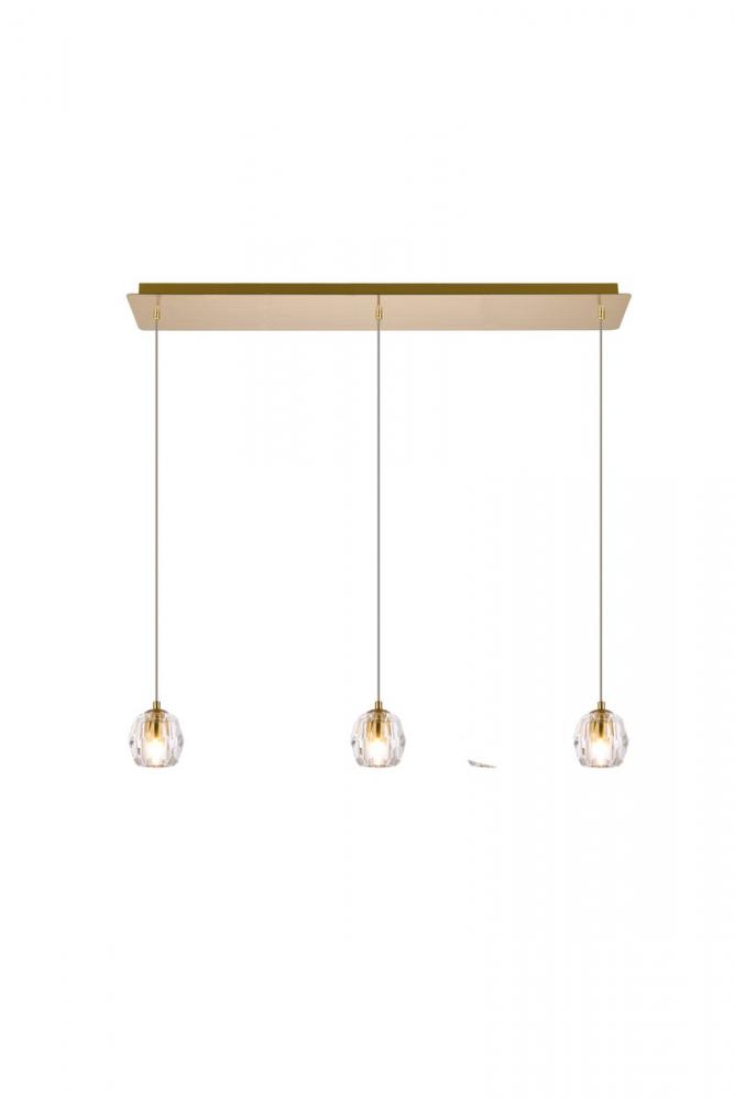 Eren 3 Lights Gold Pendant