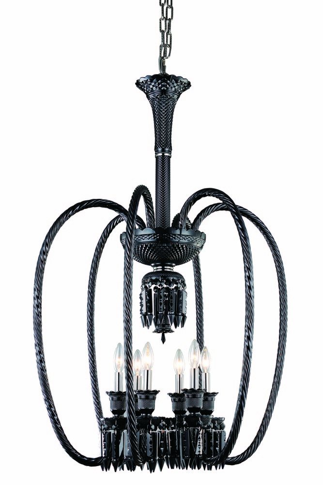 Majestic 6 light Black Chandelier Jet (Black) Elegant Cut Crystal