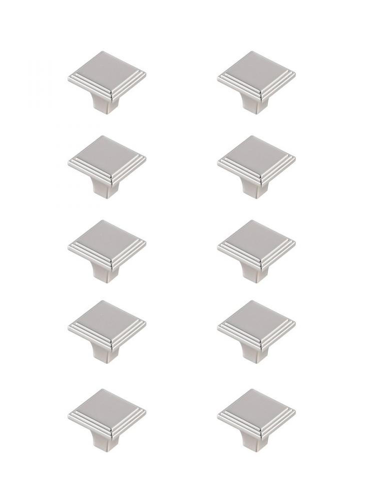 Wilow 1" Brushed Nickel Square Knob Multipack (Set of 10)