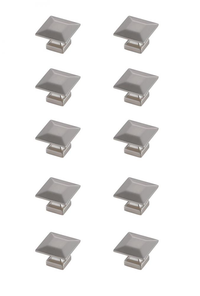 Cecil 1.3" Brushed Nickel Square Knob Multipack (Set of 10)