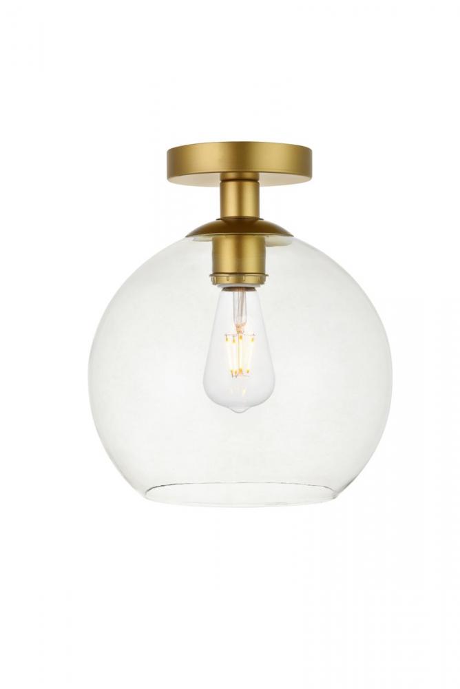 Baxter 1 Light Brass Flush Mount With Clear Glass