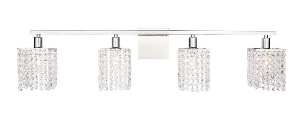 Phineas 4 light Chrome and Clear Crystals wall sconce