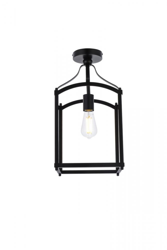 Janet 1 light flush mount in black