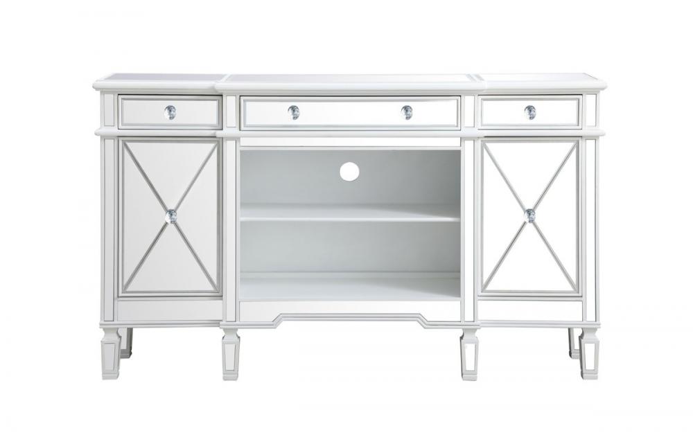 Contempo 60 in. mirrored credenza in antique white