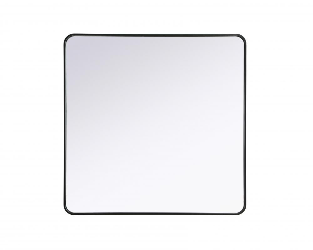 Contour Metal Square Mirror 42x42 in Black