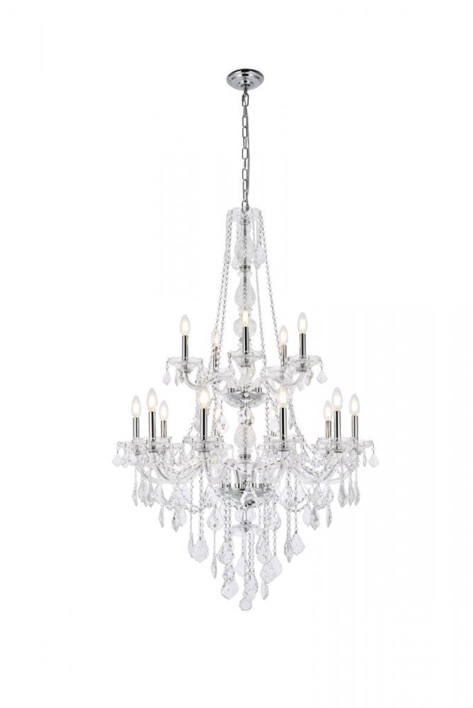 Verona 15 Light Chrome Chandelier Clear Royal Cut Crystal