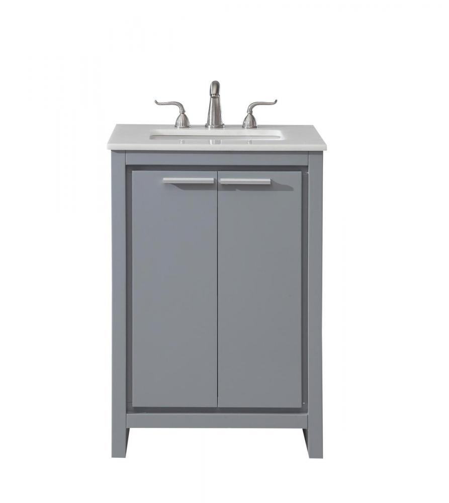 24 In. Single Bathroom Vanity Set in Grey