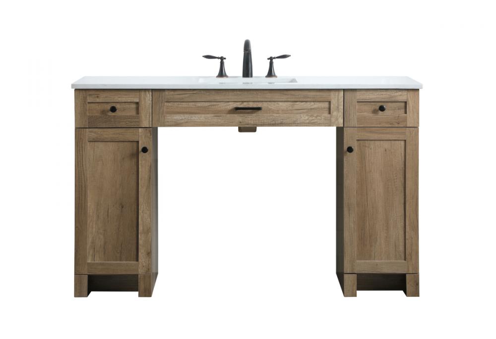 54 Inch Ada Compliant Bathroom Vanity in Natural Oak