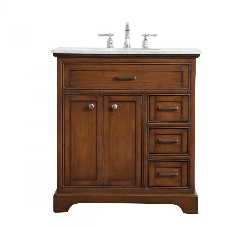 32 Inch Single Bathroom Vanity in Teak