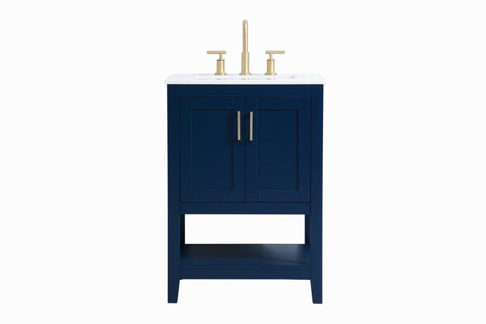 24 inch Single Bathroom Vanity in Blue