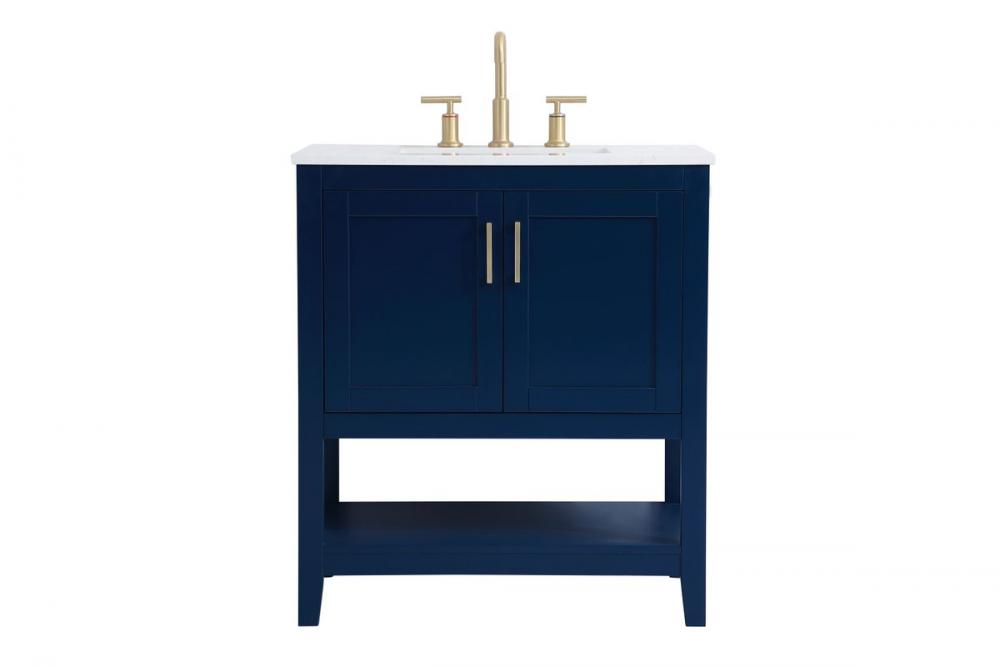 30 inch Single Bathroom Vanity in Blue