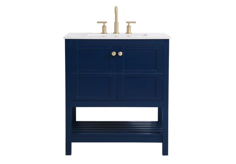 30 inch Single Bathroom Vanity in Blue