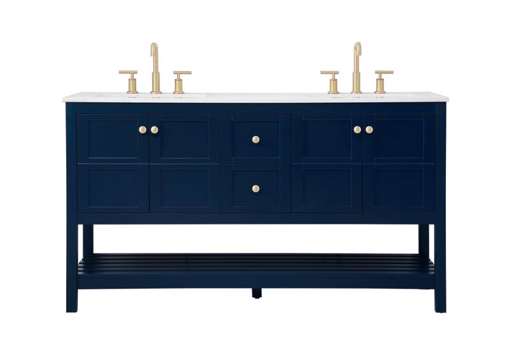 60 Inch Single Bathroom Vanity in Blue