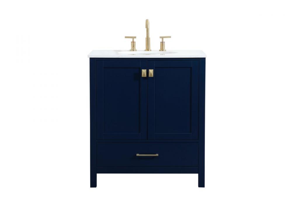 30 inch Single bathroom vanity in blue