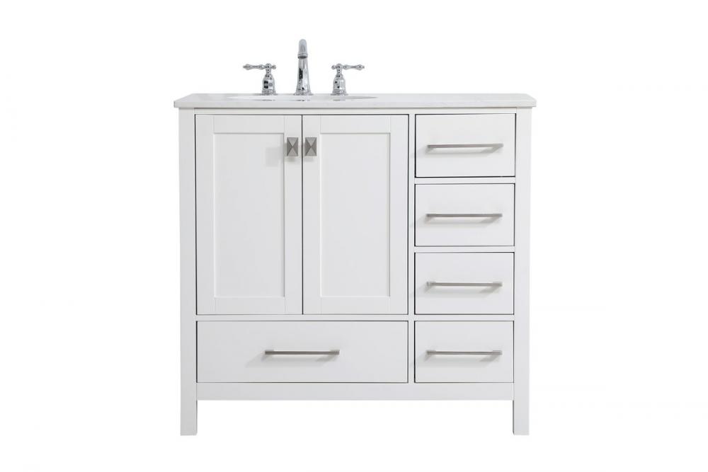 36 Inch Single Bathroom Vanity in White