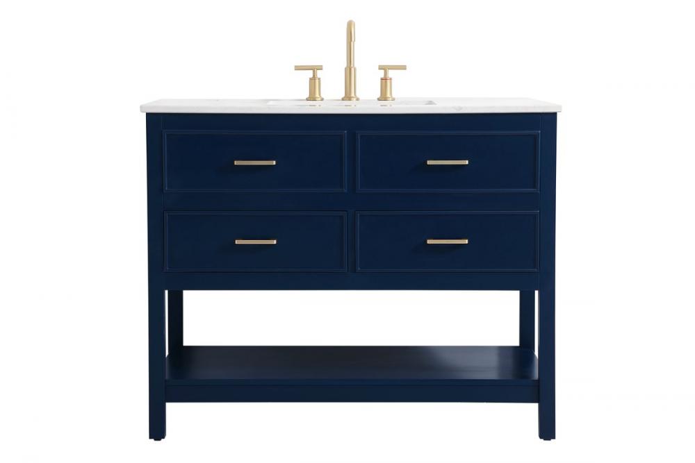 42 inch Single bathroom vanity in blue