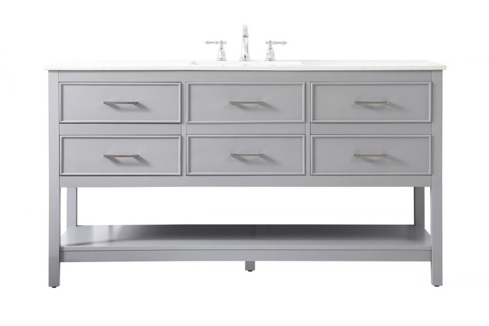 60 Inch Single Bathroom Vanity in Gray