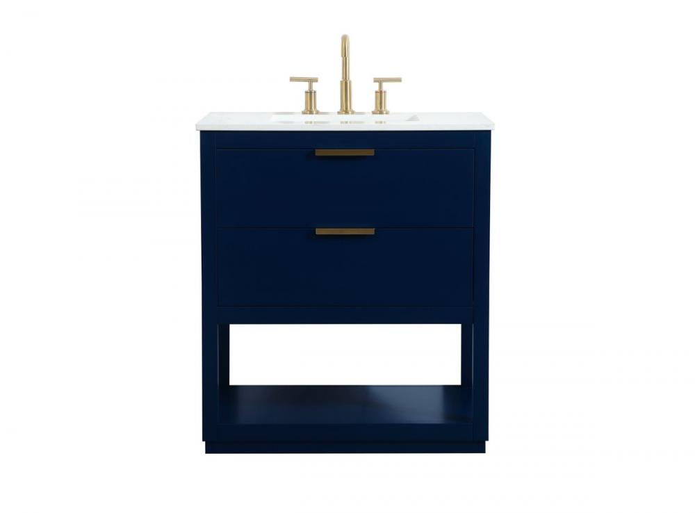 30 inch Single bathroom vanity in blue