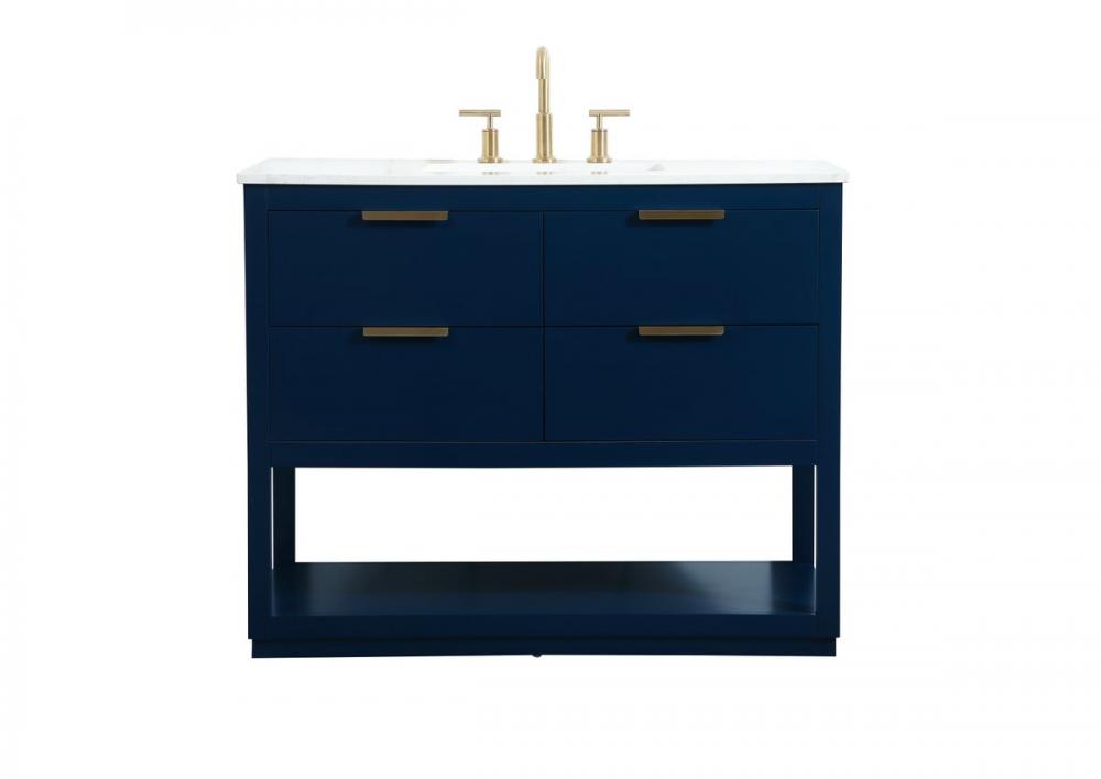 42 inch Single bathroom vanity in blue