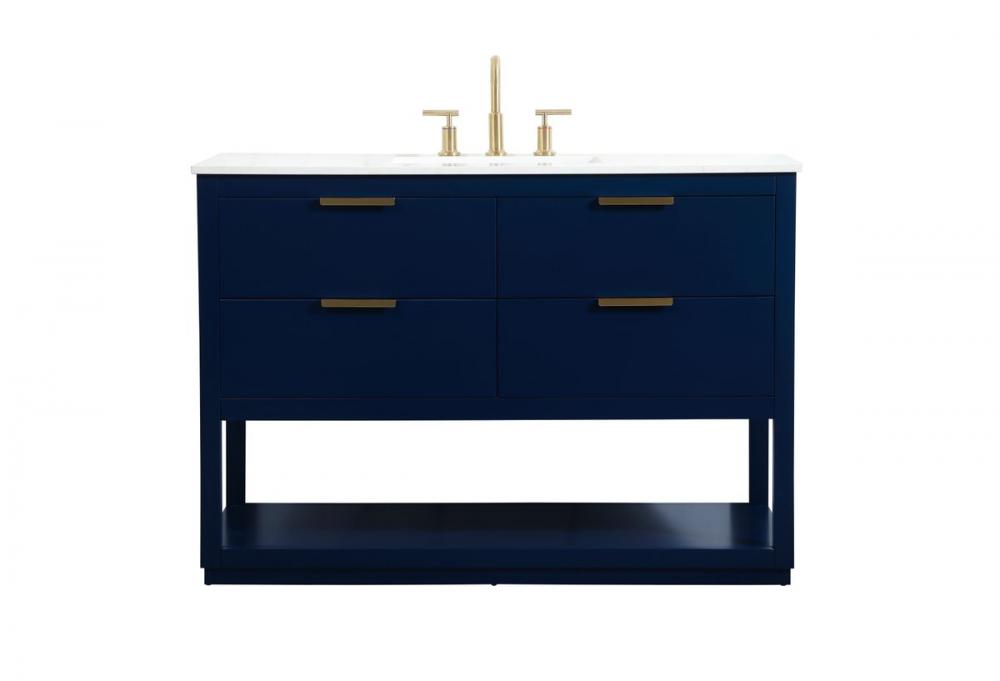 48 inch Single bathroom vanity in blue