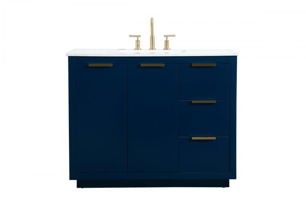 42 inch Single bathroom vanity in blue