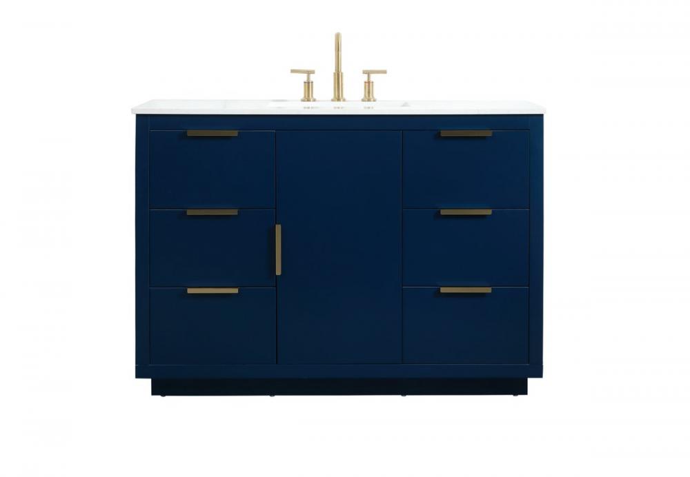 48 inch Single bathroom vanity in blue