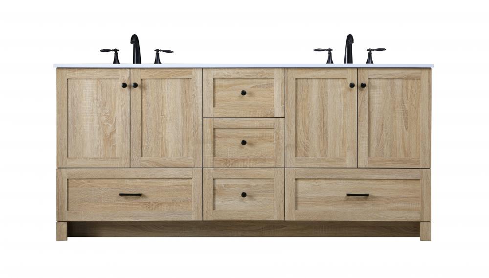 72 inch Double Bathroom Vanity in Mango Wood