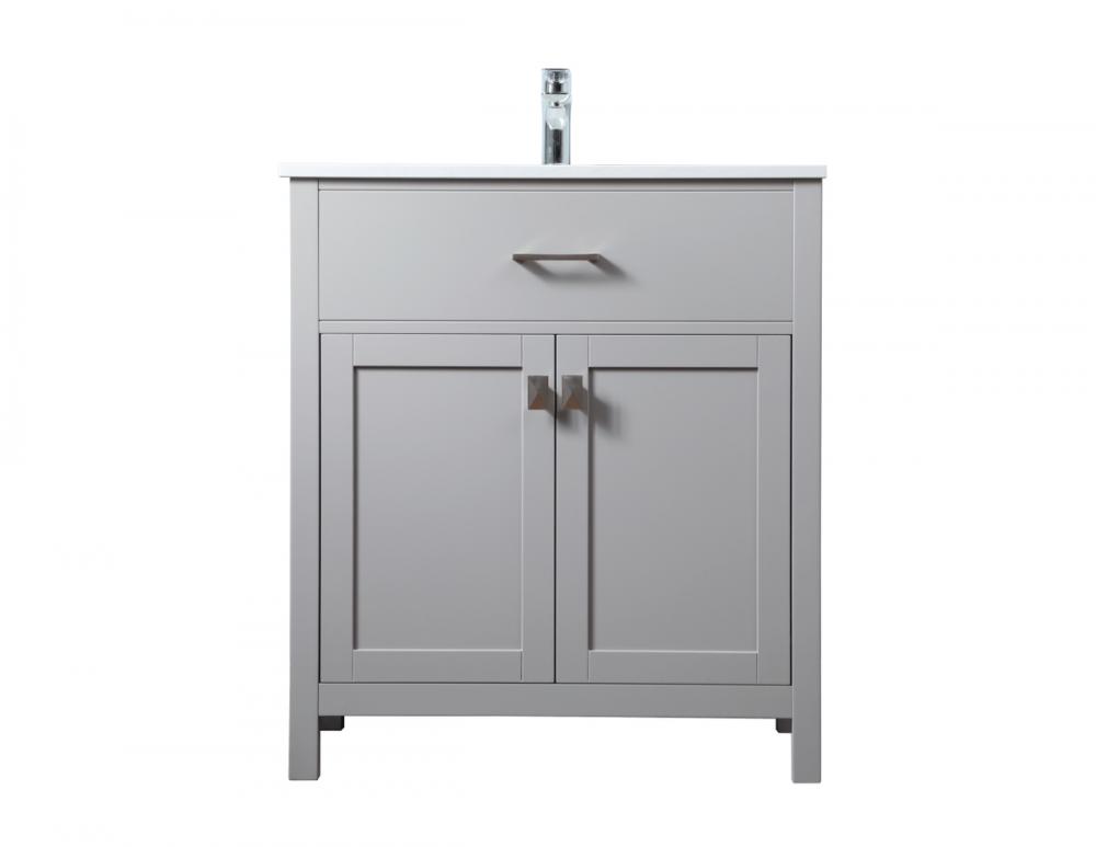 30 Inch SIngle Bathroom Vanity In Grey