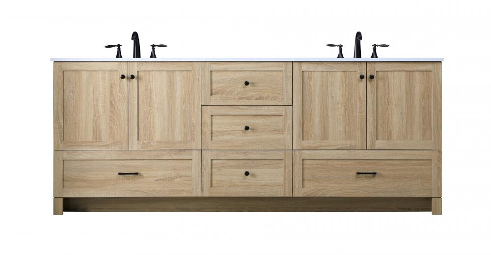 84 inch Double Bathroom Vanity in Mango Wood