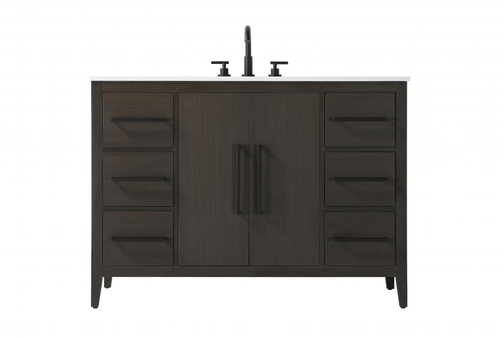 48 inch Single Bathroom Vanity in Mocha Brown