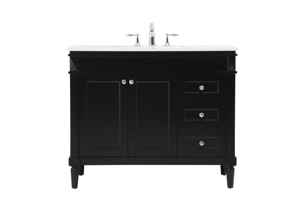 42 inch Single bathroom vanity in black