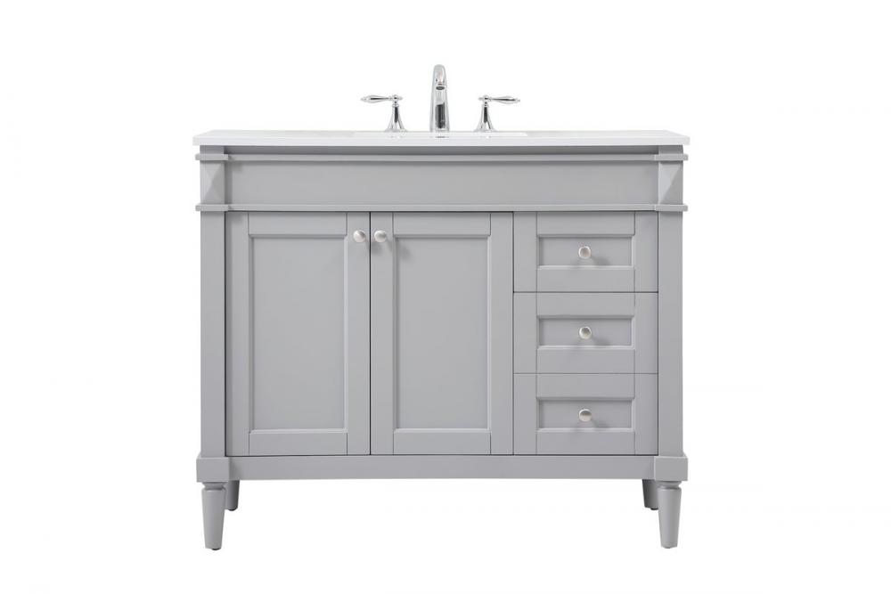 42 inch Single bathroom vanity in grey