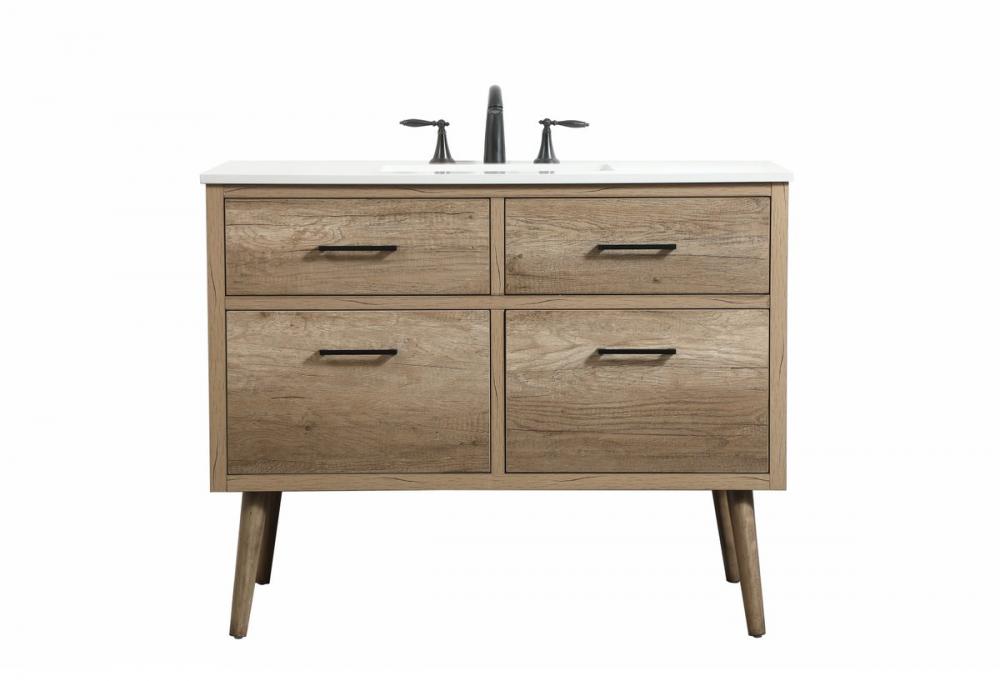 42 inch Single bathroom vanity in natural oak