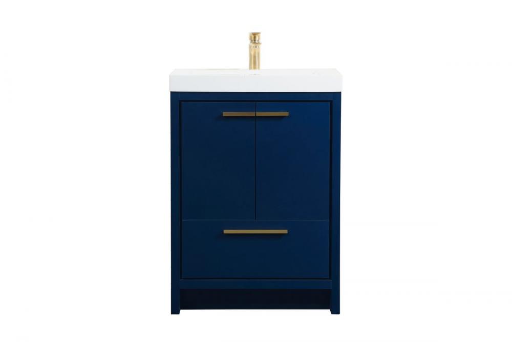 24 inch Single bathroom vanity in Blue