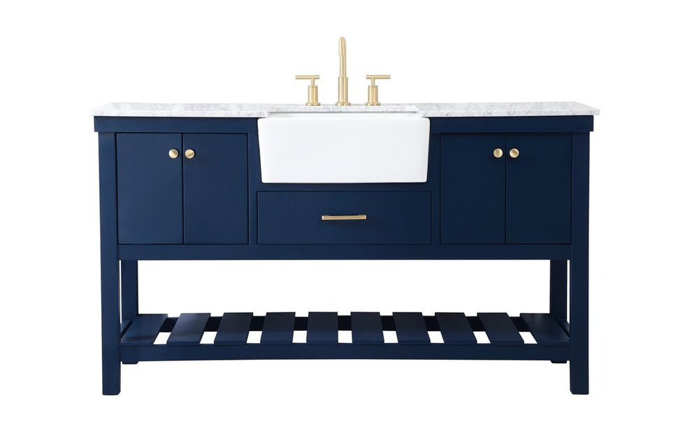 60 inch Single bathroom vanity in blue