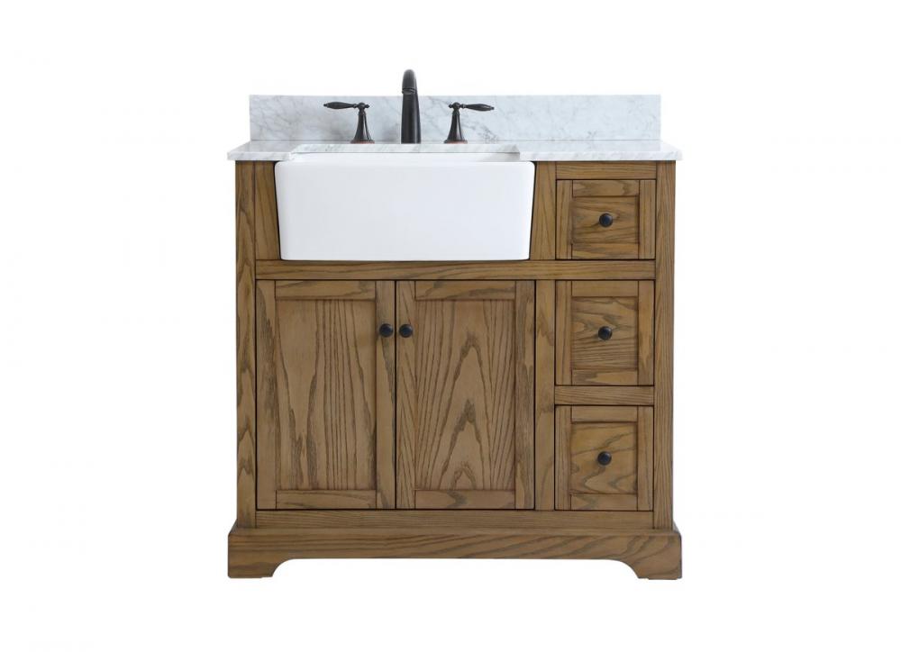 36 Inch Single Bathroom Vanity in Green with Backsplash