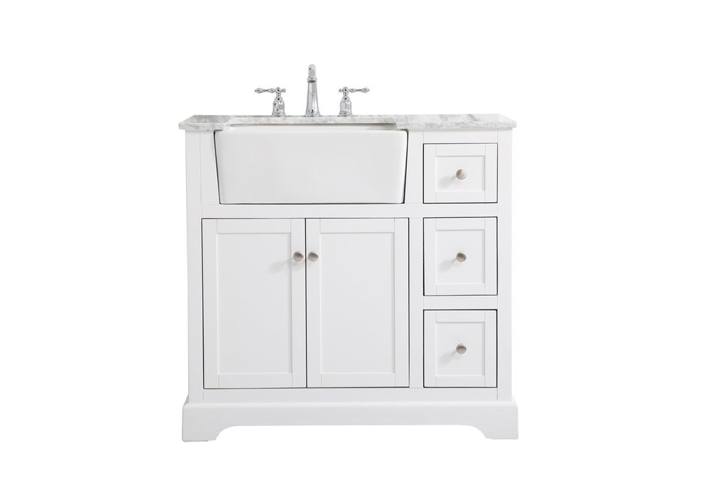 36 inch Single bathroom vanity in white