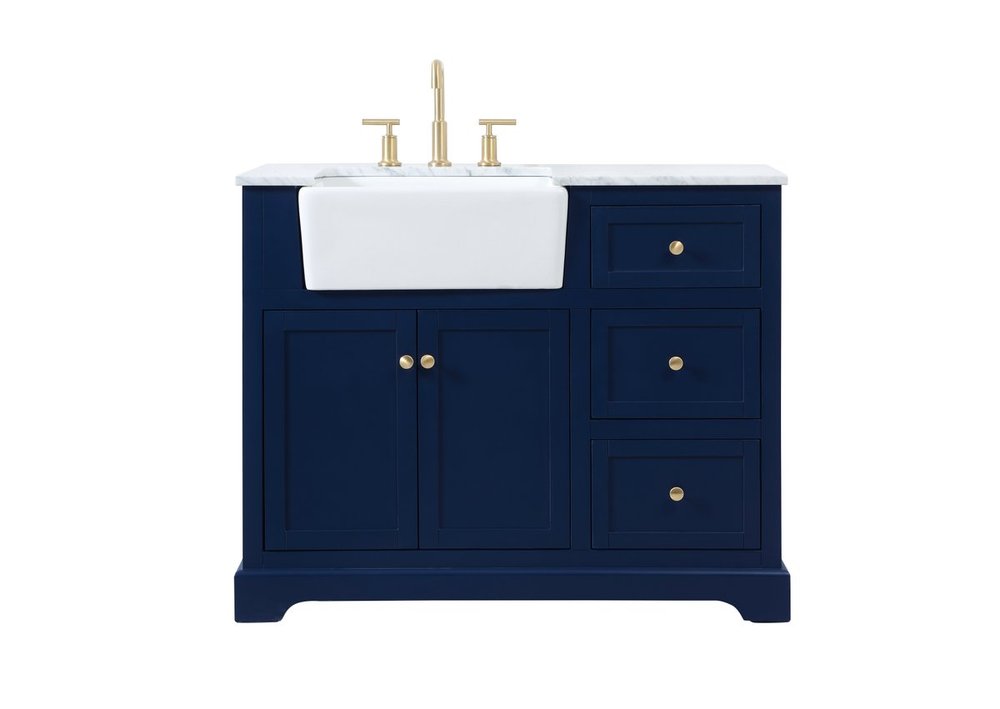 42 inch Single bathroom vanity in blue