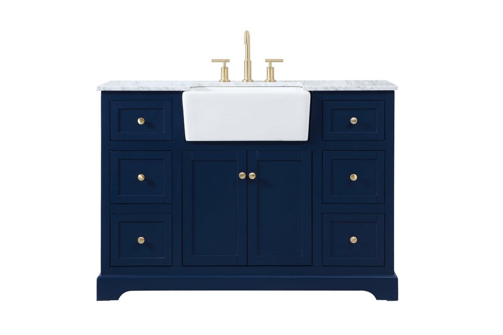 48 inch Single bathroom vanity in blue