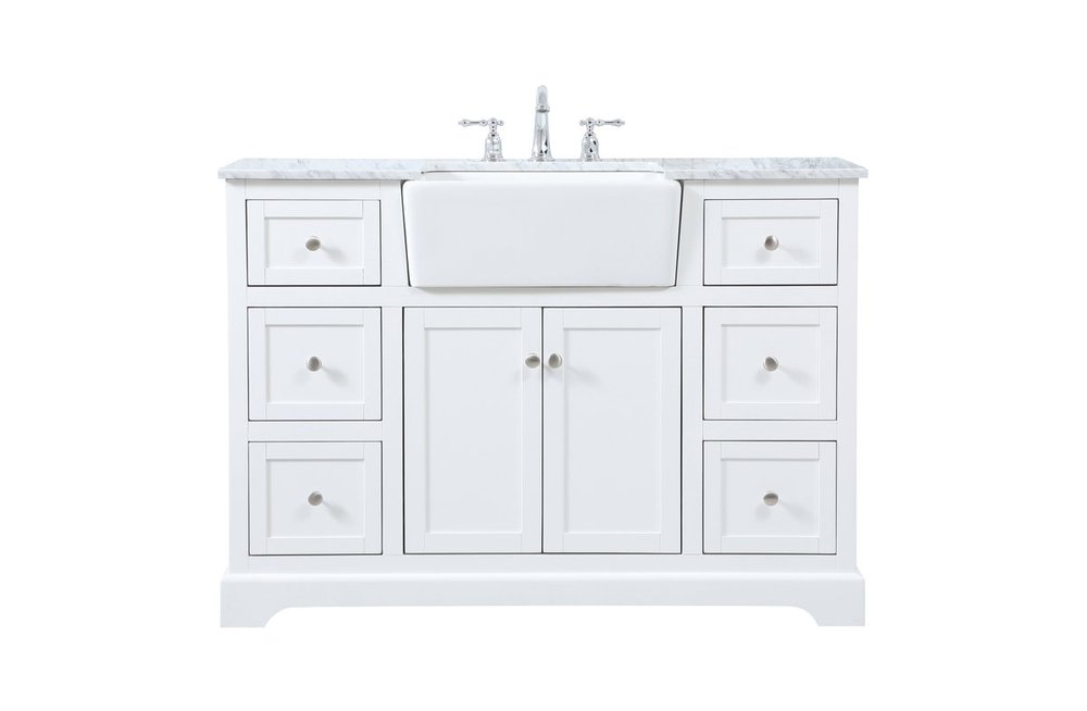 48 Inch Single Bathroom Vanity in White