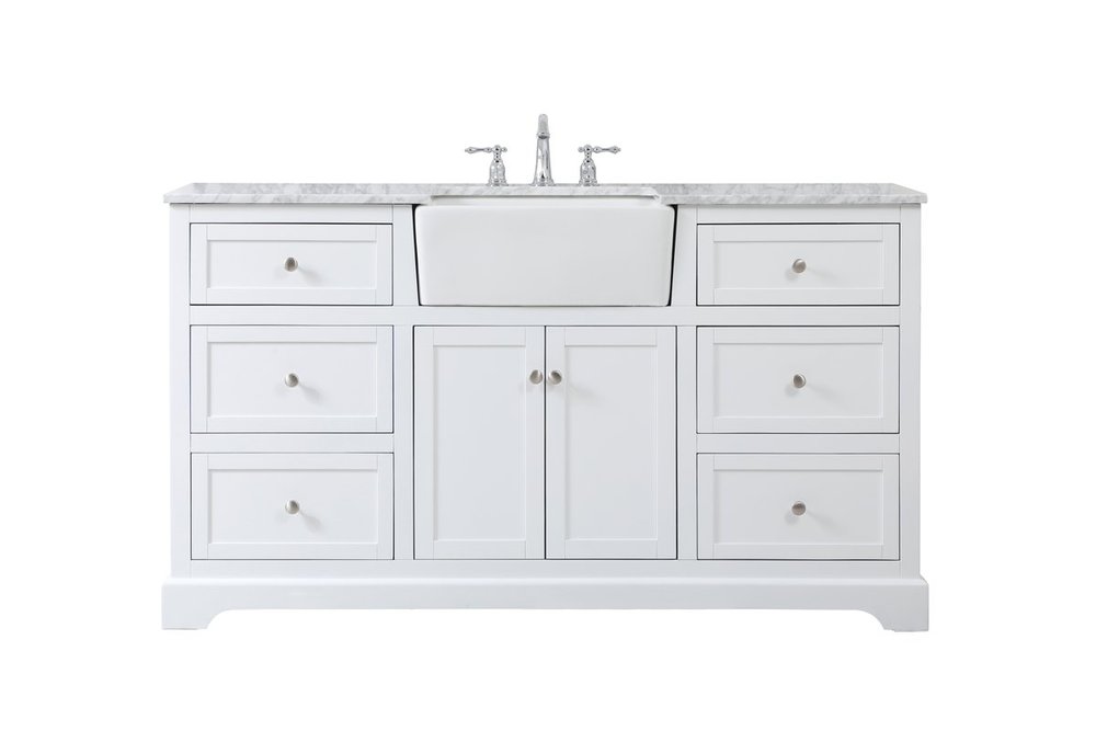 60 Inch Single Bathroom Vanity in White