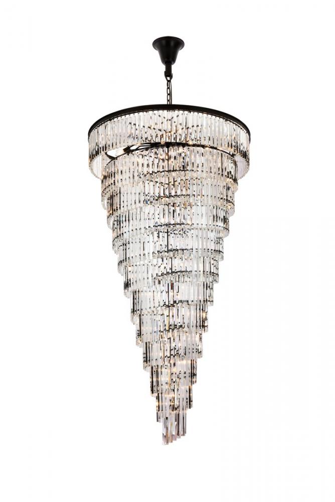 Sydney 48 Inch Spiral Crystal Chandelier in Matte Black