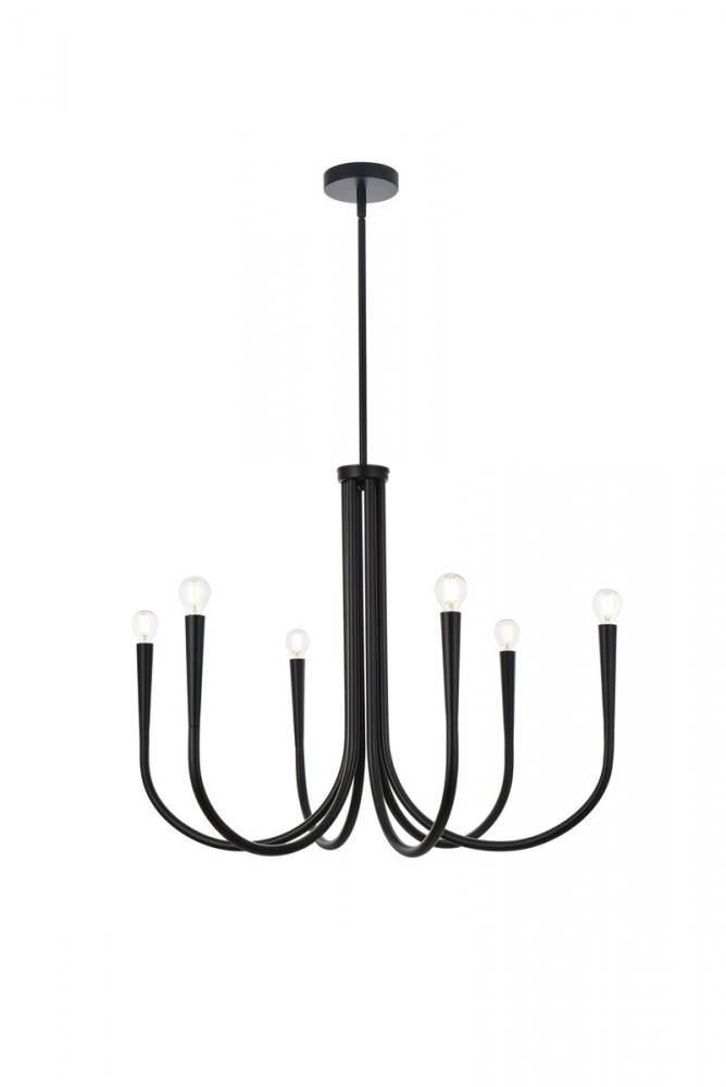 Layne 30 Inch Chandelier in Black