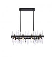 Elegant 2200G30BK - Serena 30 Inch Crystal Rectangle Chandelier in Black