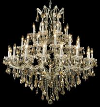 Elegant 2801G44C-GT/RC - Maria Theresa 37 Light Chrome Chandelier Golden Teak (Smoky) Royal Cut Crystal